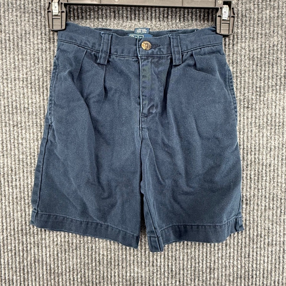 Polo Ralph Lauren Chino Shorts Boys Size 6 Navy Blue Excellent Pleated Cotton